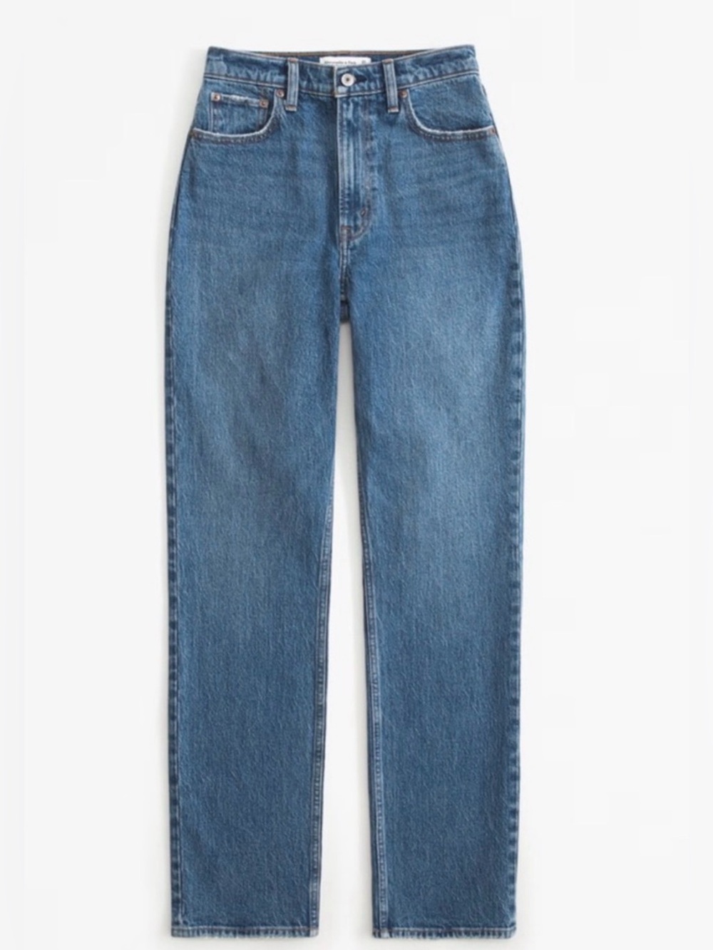Abercrombie Curve Love 90a high rise straight jeans - medium wash - 28/6R